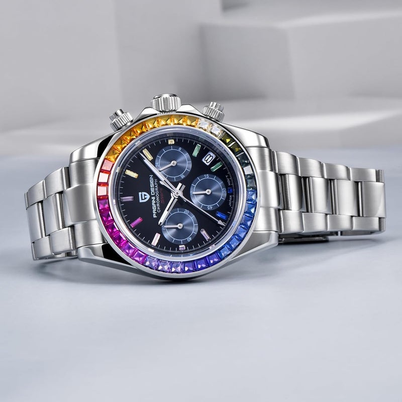 Pagani Design 1644 Daytona Homage Men's Chronograph Watch with Colorful Bezel - Image 4